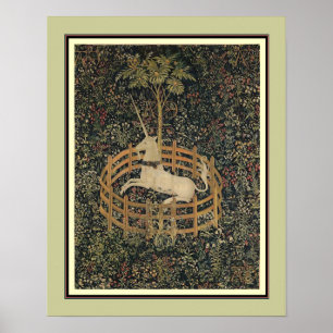 Póster "El unicornio en cautiverio" aproximadamente 1495-