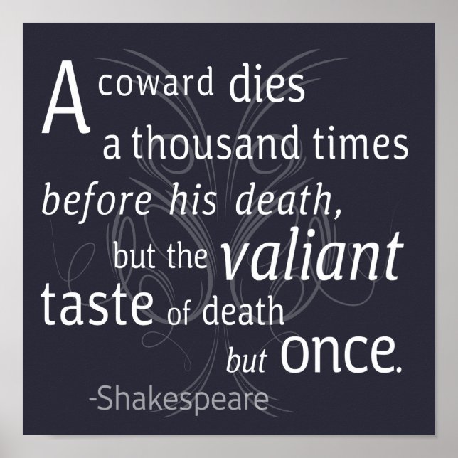 Póster El Valiant muere pero una vez Shakespeare (Frente)