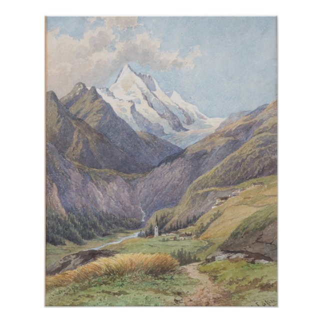 Póster El valle de Möll con el Großglockner – Carl Lafite (Anverso)
