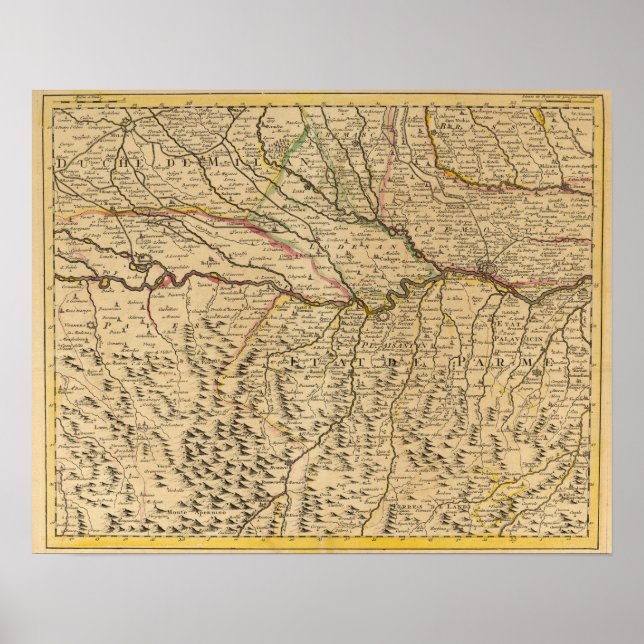 Póster El valle del río Po de Italia (Frente)