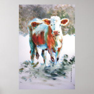 Póster El valor de la pintura de vacas jóvenes