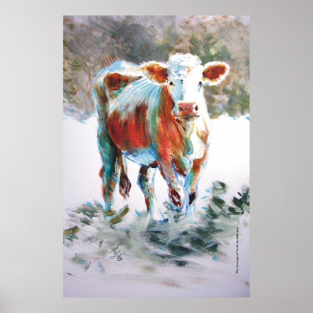 Póster El valor de la pintura de vacas jóvenes (Frente)