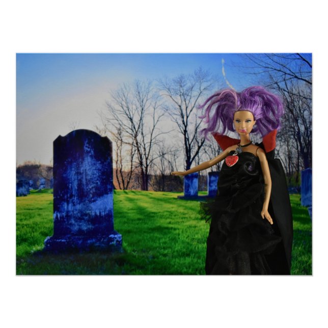 Póster El vampiro visita el cementerio (Anverso)