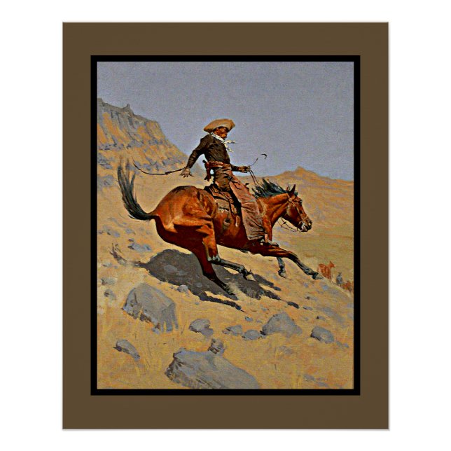 Póster El vaquero de Frederic Remington (Anverso)