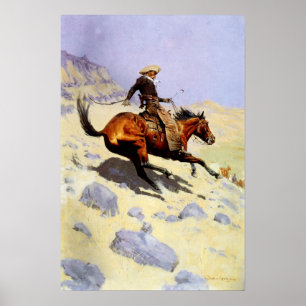 Póster El vaquero de Remington, militar de caballería vin