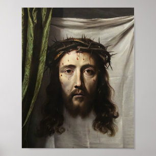 Póster El velo de San Veronica Jesús Cara Santo Católico