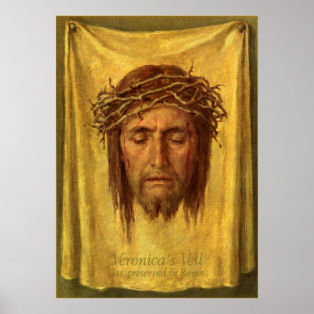 Póster El velo de Verónica, la cara de Jesucristo, la San (Frente)