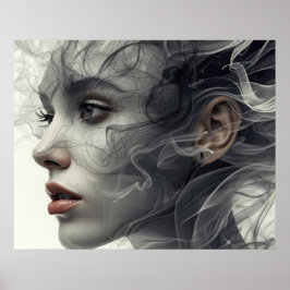 Póster El velo humeante en el rostro de una mujer cartel