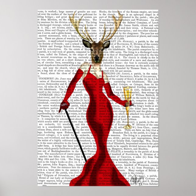 Póster El Venado De Glamour En Rojo (Frente)