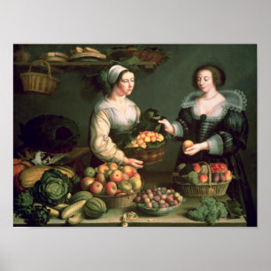 Póster El vendedor de la fruta y verdura