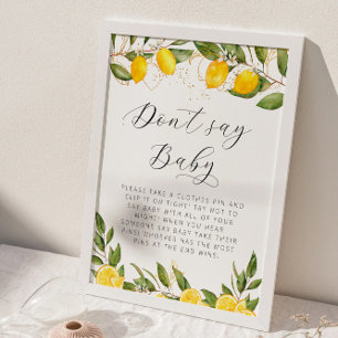 Póster El verano brillante Baby Shower limón no dice bebé