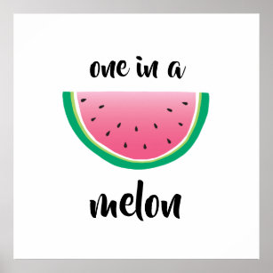 Póster El verano colorido en una tajada de melón melónica