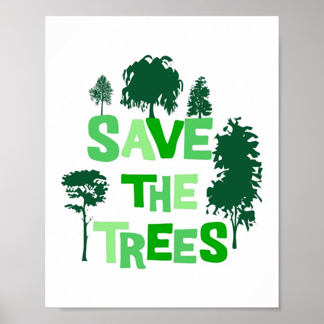 Póster El verde ambiental salva el Ilustracion de los árb (Frente)