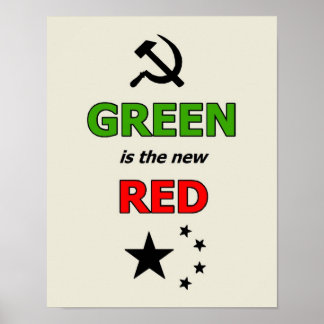 Póster El verde es el nuevo poster Rojo