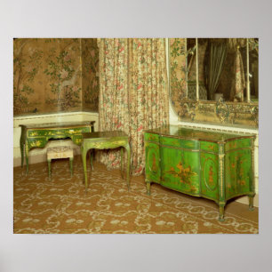Póster El verde y el oro laquean los muebles en el estado