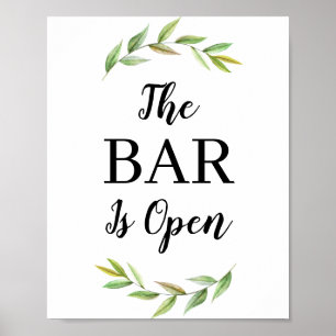 Póster El Verdor Deja El Bar Abierto El Rótulo Bar Boda