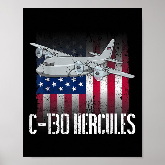 Póster El Veterano Salado C-130 Hércules La Bandera Ameri (Frente)