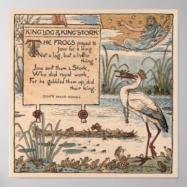 Póster El veterano Walter Crane: Pequeña cigüeña del rey (Frente)