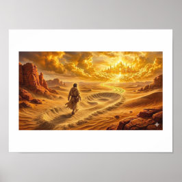 Póster El viaje de la autopista del desierto de la Tierra