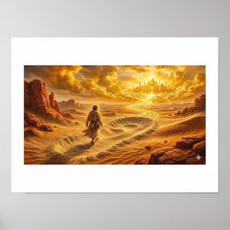 Póster El viaje de la autopista del desierto de la Tierra