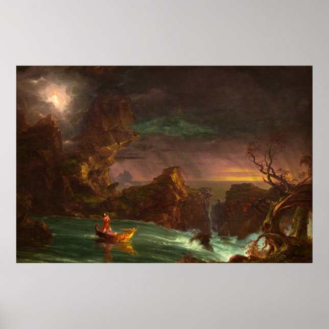 Póster El viaje de la vida, la hombría de Thomas Cole (Frente)