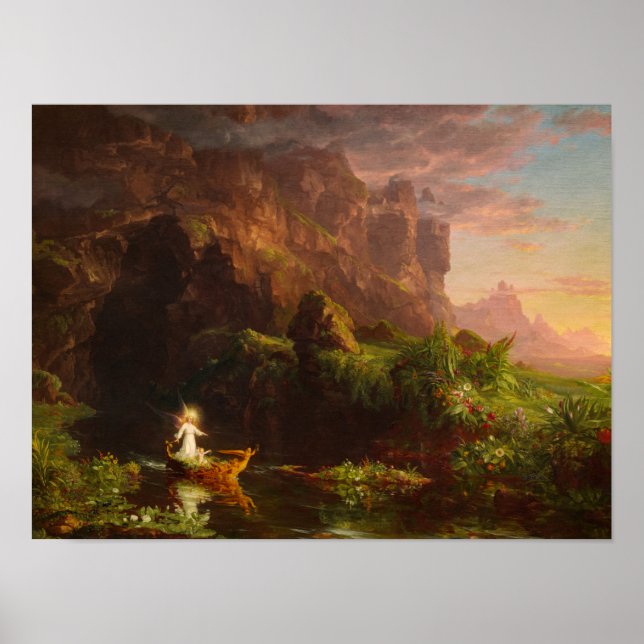 Póster El viaje de la vida, la infancia por Thomas Cole (Frente)