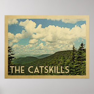 Póster El viaje del vintage de Catskills Nueva York