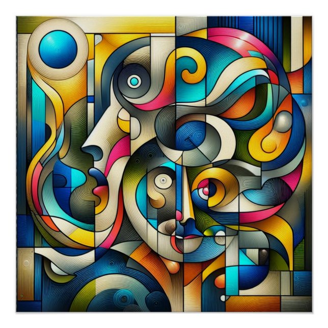 Póster El vibrante espacio negativo de inspiración braque (Anverso)