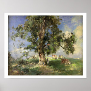 Póster El viejo árbol de ceniza (aceite sobre lienzo)