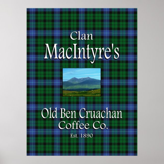 Póster El viejo café Ben Cruachan de MacIntyre. (Frente)