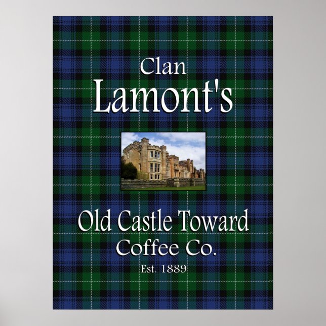Póster El viejo castillo de Clan Lamont hacia el café Pos (Frente)