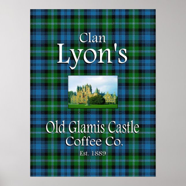Póster El viejo castillo de Glamis de Clan Lyon, el café  (Frente)