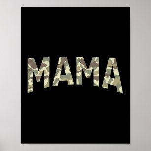 Póster El viejo colegio Camo Mama Día de la Madre Funny