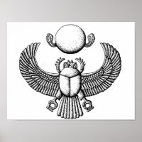 El viejo egipcio escarab negro y blanco