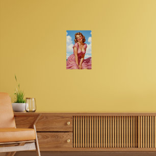 Póster El viejo glamur retro de Hollywood: la rubia de la