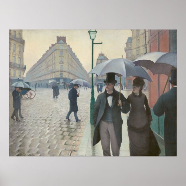 Póster El Viejo Gustave Caillebott Paris Street Rainy Day (Frente)