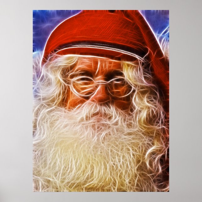 Póster El viejo mundo padre Navidad Papá Noel retrato (Frente)