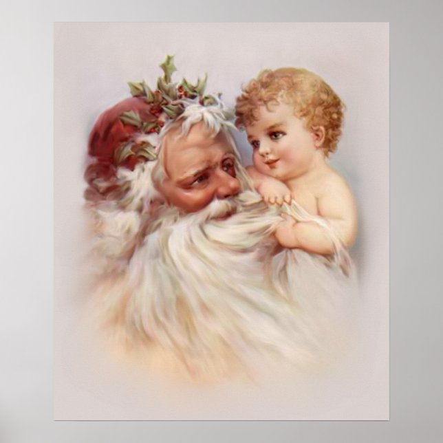 Póster El viejo mundo Santa y Cherub (Frente)