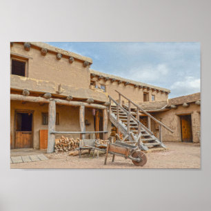 Póster El viejo patio del Fuerte de Bent, Colorado