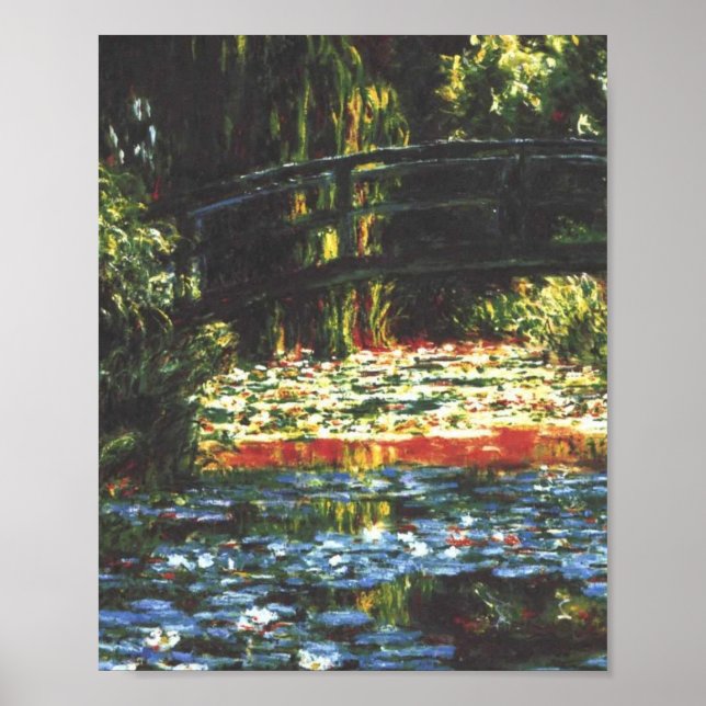 Póster El viejo puente japonés Claude Monet (Frente)
