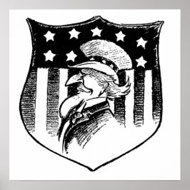 Póster El viejo tío patriótico Sam y la bandera estadouni