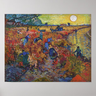 Póster El Viñedo Rojo   Vincent van Gogh  