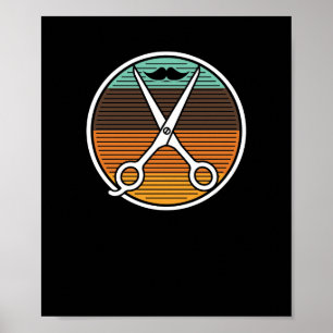 Póster El vintage retro Scissors al Hairstylist de los