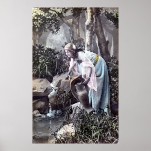 Póster El vintage romántico virginal hermoso 1906 del