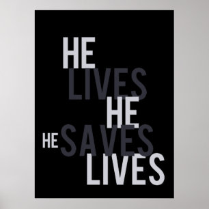 Póster Él vive. Él ahorra. Poster