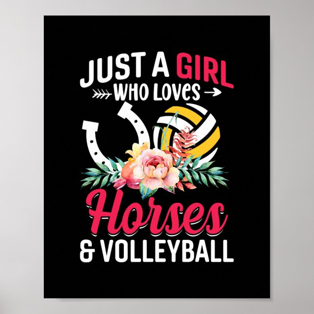 Póster El voleibol de caballos sólo un Chica que ama (Frente)