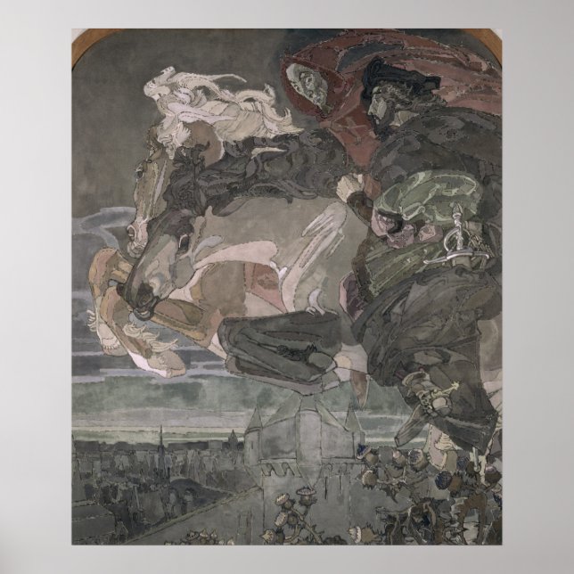 Póster El vuelo de Fausto y Mefistófeles, 1896 (Frente)