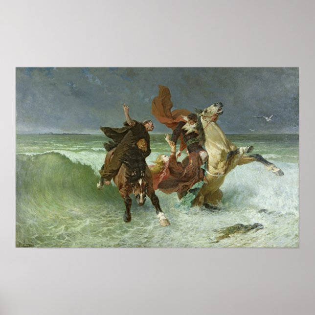 Póster El vuelo de Gradlon Mawr c.1884 (Frente)