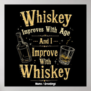 Póster El whisky mejora con la edad, yo mejoro con el whi