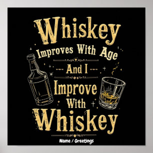 Póster El whisky mejora con la edad, yo mejoro con el whi
